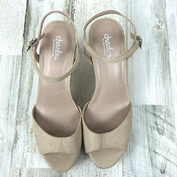 Charles David Women’s 10 Tan Lambert Cork Wedge Open Toe Sandals NEW - Picture 7 of 9